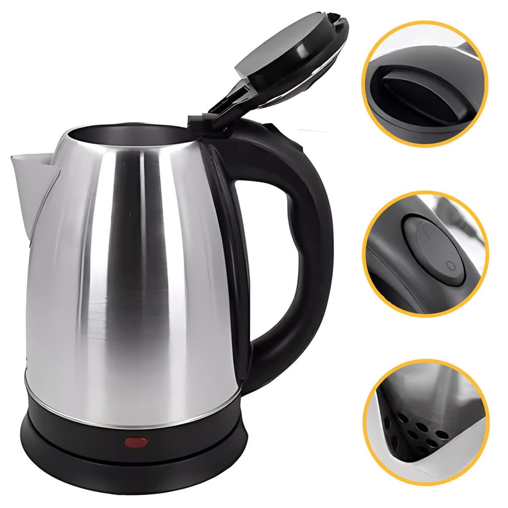 Jarra Chaleira Elétrica Bule Inox Ferve Água Rápido Café Chimarrão 1.8 Litros