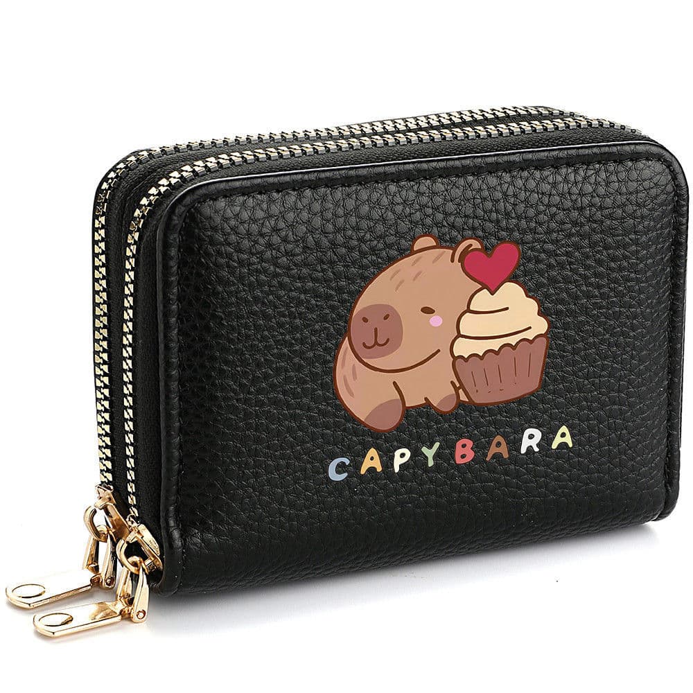 Carteira feminina curta bonito dos desenhos animados japonês estudante titular do cartão novo estilo zíper moeda bolsa c