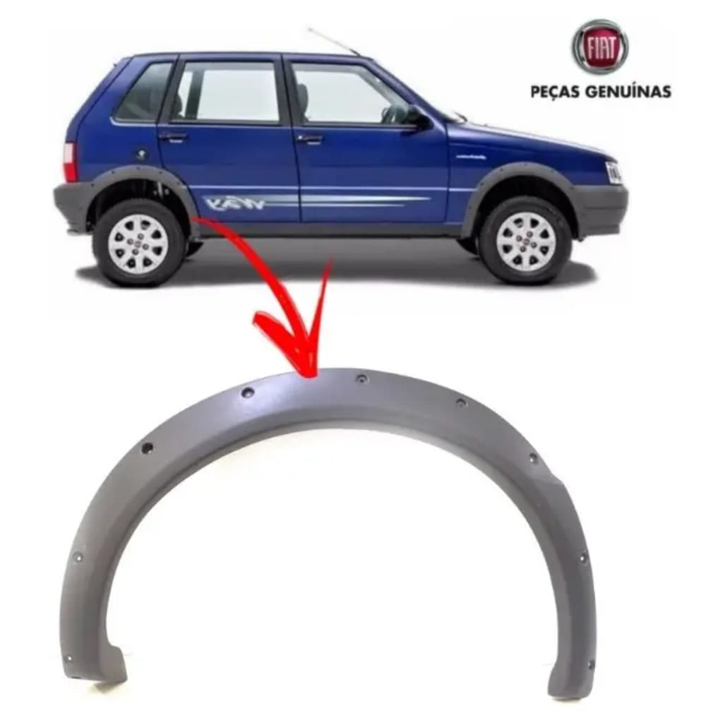 Moldura Para-lama Tras Ld Fiat Uno Way 04 Á 13 MOPAR Orig 100176753