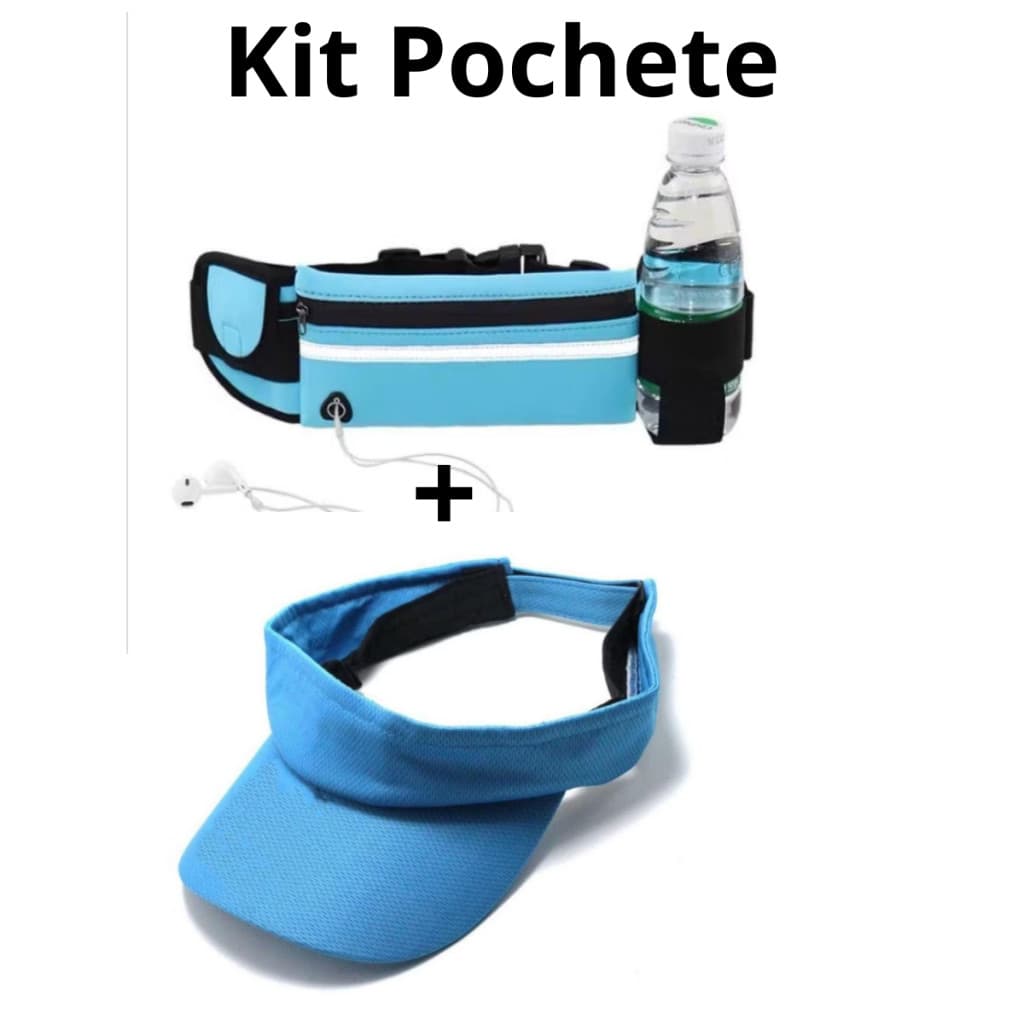 Kit Pochete Doleira  Slim + viseira Ideal para Fazer Exercícios ,corrida, caminhada,