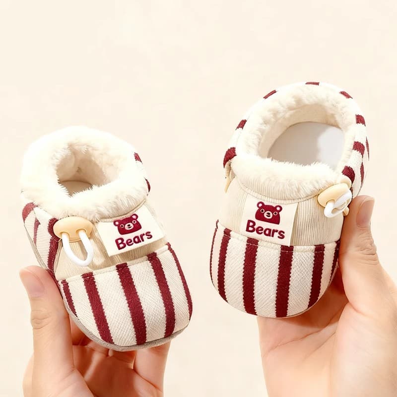 Inverno infantil forro de lã sapatos escolares 0-12 meses masculino feminino bebê antiderrapante sola macia engrossado s