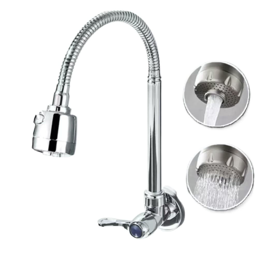 Torneira Gourmet Inox Para Cozinha Parede Chuveiro Com Rotação De 360° Cozinha Banheiro Luxo Parede