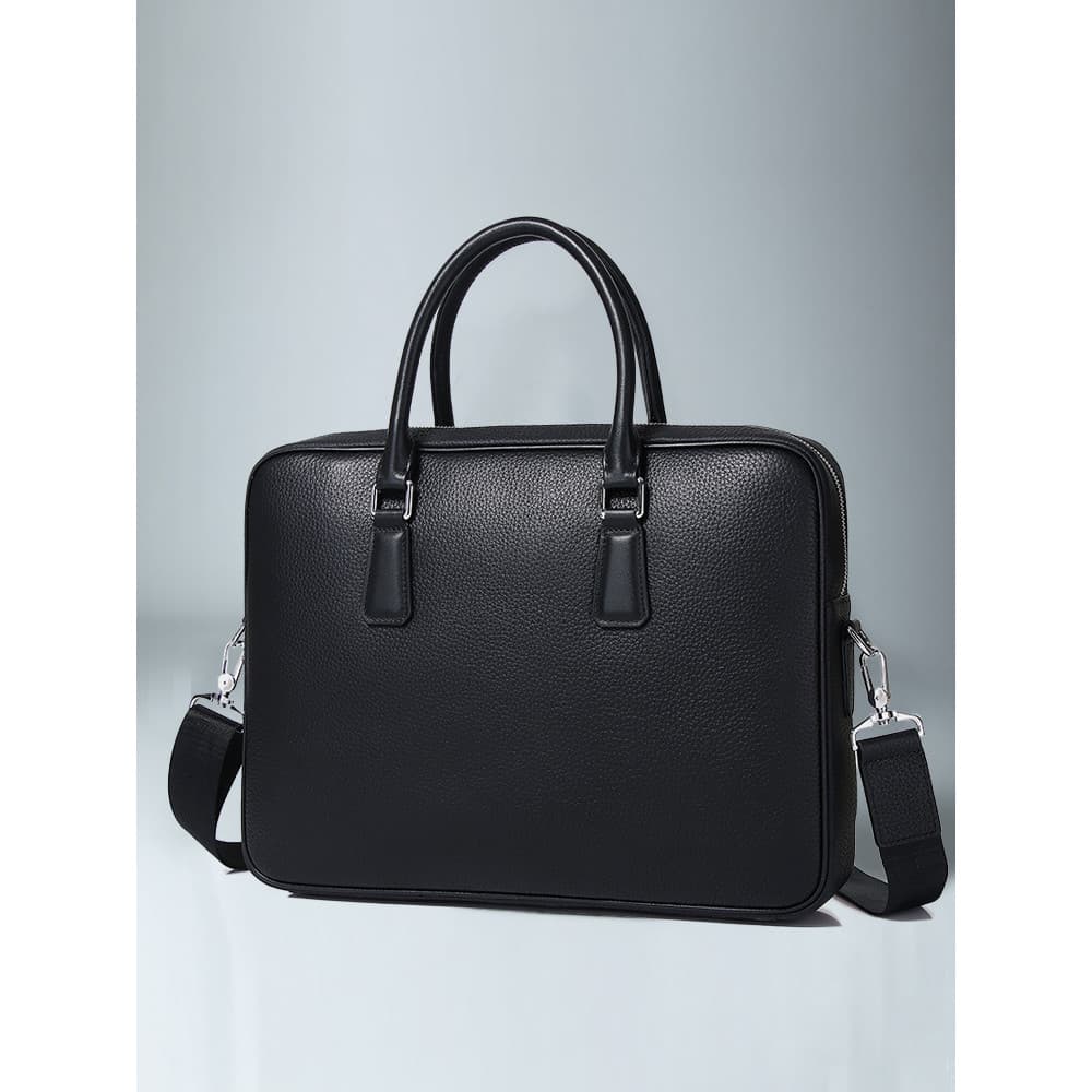 Bolsa masculina de couro genuíno genuíno, bolsa de ombro Casual de couro de vaca, pasta de textura de grande capacidade,