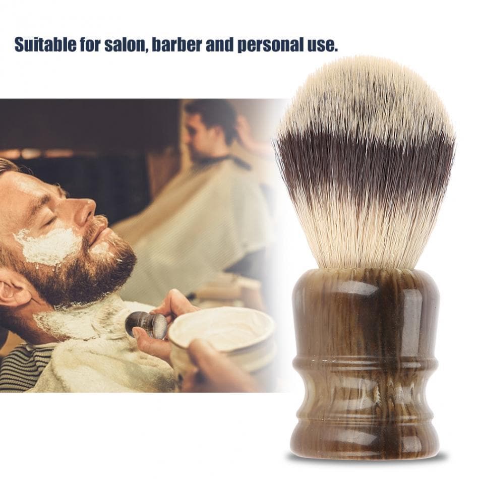 Masculino imitação flor rinoceronte chifre escova de barbear lidar com + Tricolor náilon escova de espuma de cabelo limp