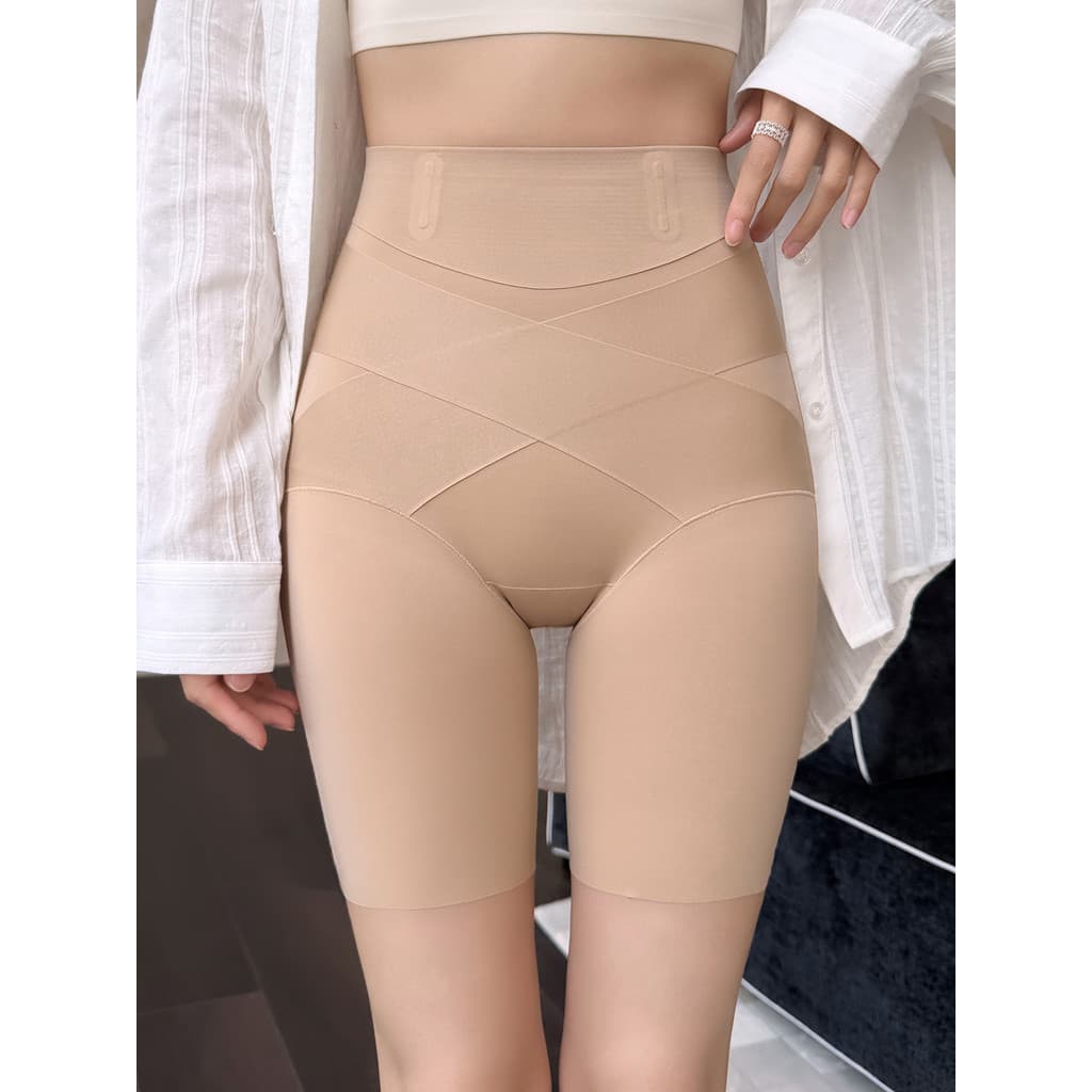 Calças de segurança de base líquida femininas Anti-reflexo invisível sem costura cintura alta abdômen-estreito Leggings