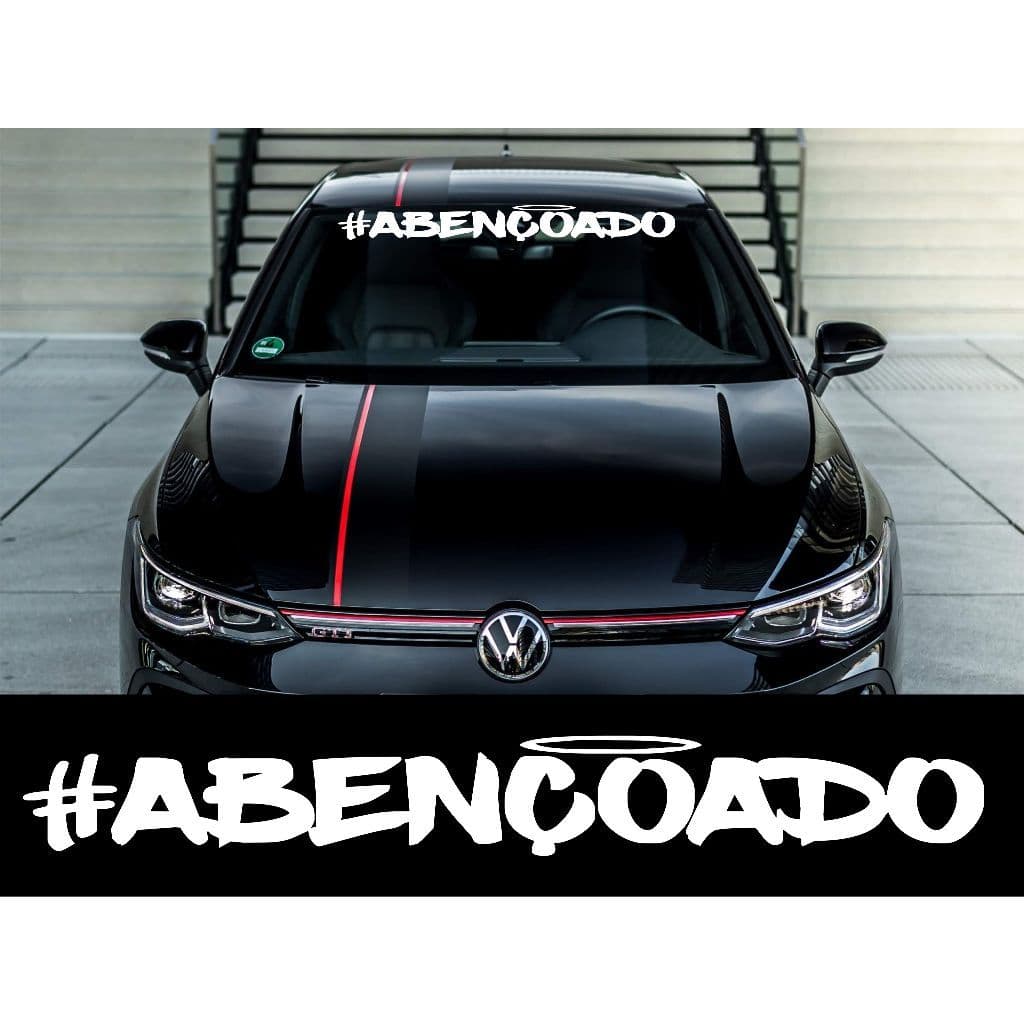 Adesivo Abençoado Grande Para-brisa - Adesivos Automotivo Vidro Dianteiro Carro Religioso Frase