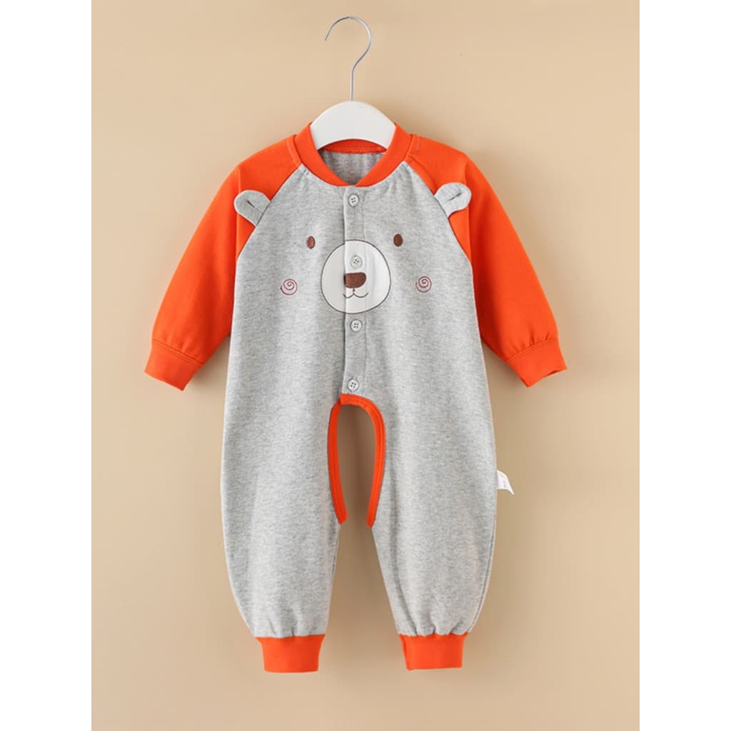 Roupas de bebê recém-nascido algodão puro primavera outono roupas macacão aberto de manga comprida dos desenhos animados