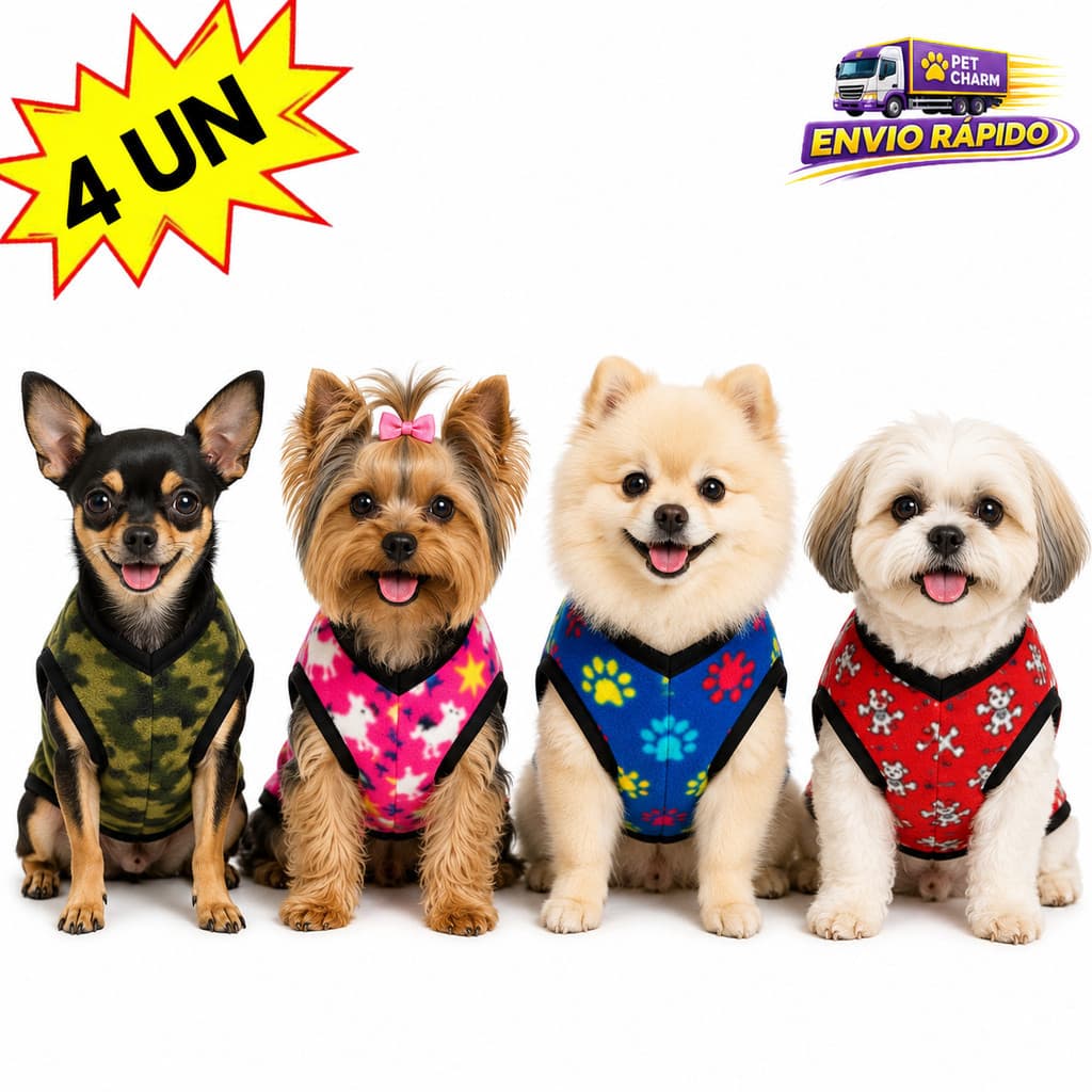 Kit 4 Roupinha N3 Para Cachorro Pequeno Porte Roupa Pet Frio