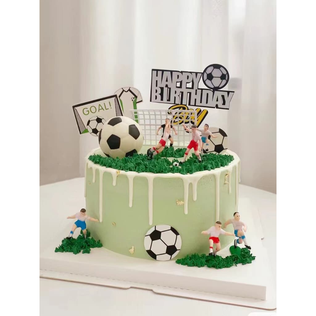 Bolo de aniversário decoração de futebol ornamentos futebol menino 61 dia das crianças acessórios de cozimento copa do m