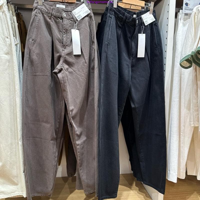 SUMU Calças plissadas estilo Jeans coloridas lavadas calças largas mais finas Jeans masculinos e femininos471631