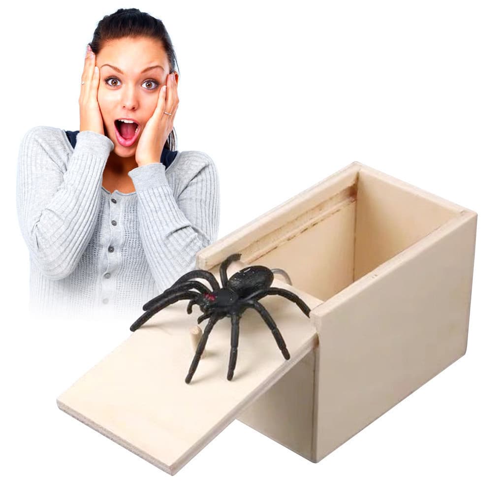 Novos Presentes Engraçados Truque Aranha Caixa De Susto Escondida De Madeira Brincadeira Divertido Jogo Festa Brinquedos