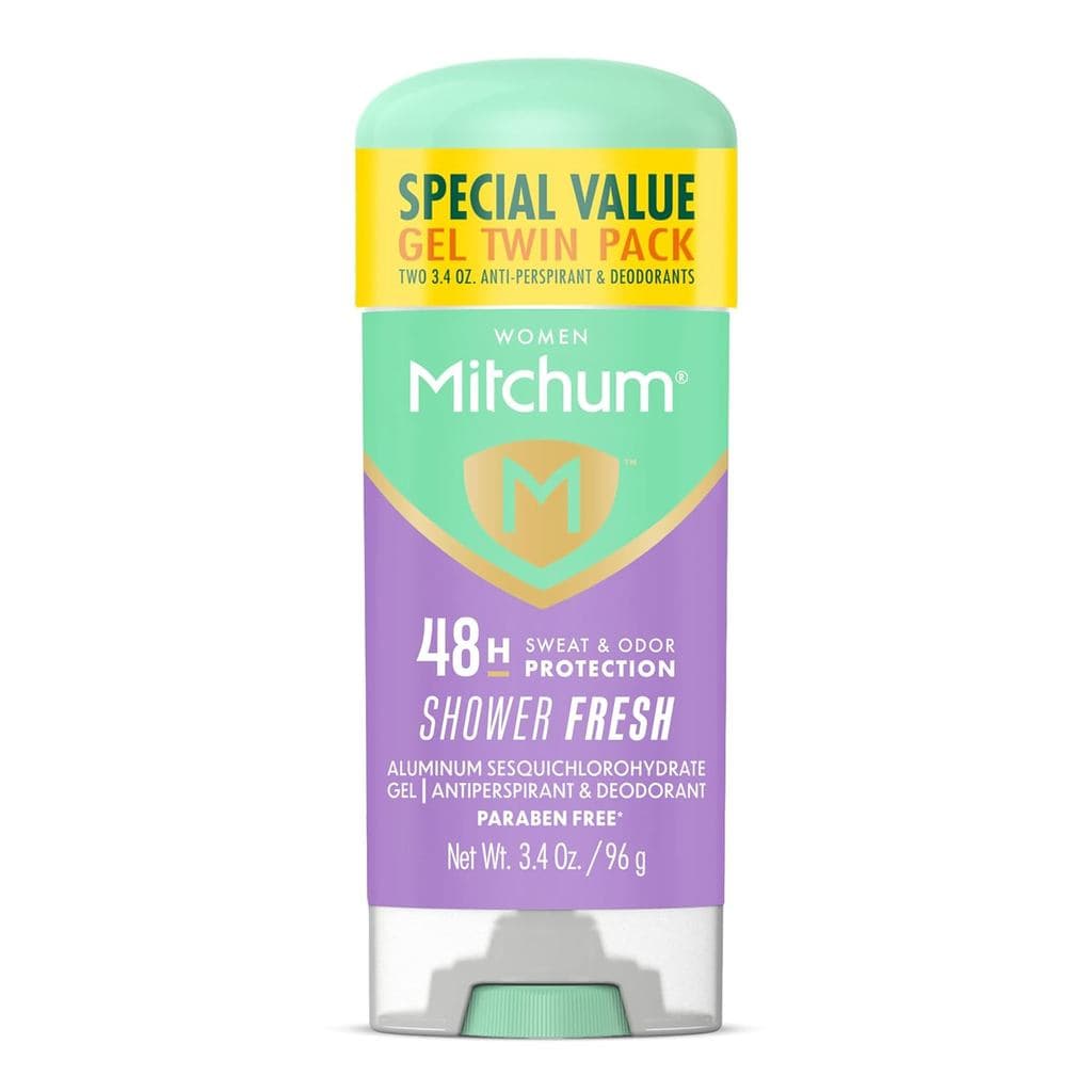 Desodorante Antitranspirante em Gel Mitchum para Mulheres, Fragrância Shower Fresh, Proteção contra Suor e Odor por 48 H