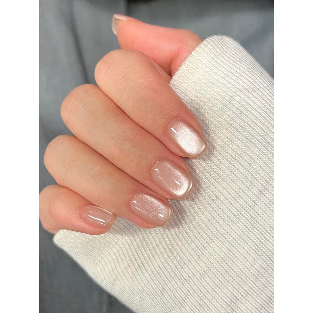 2026 novo estilo artesanal usar unhas olho de gato estilo curto acabado Manicure falso prego remendo ervilhas prego curt