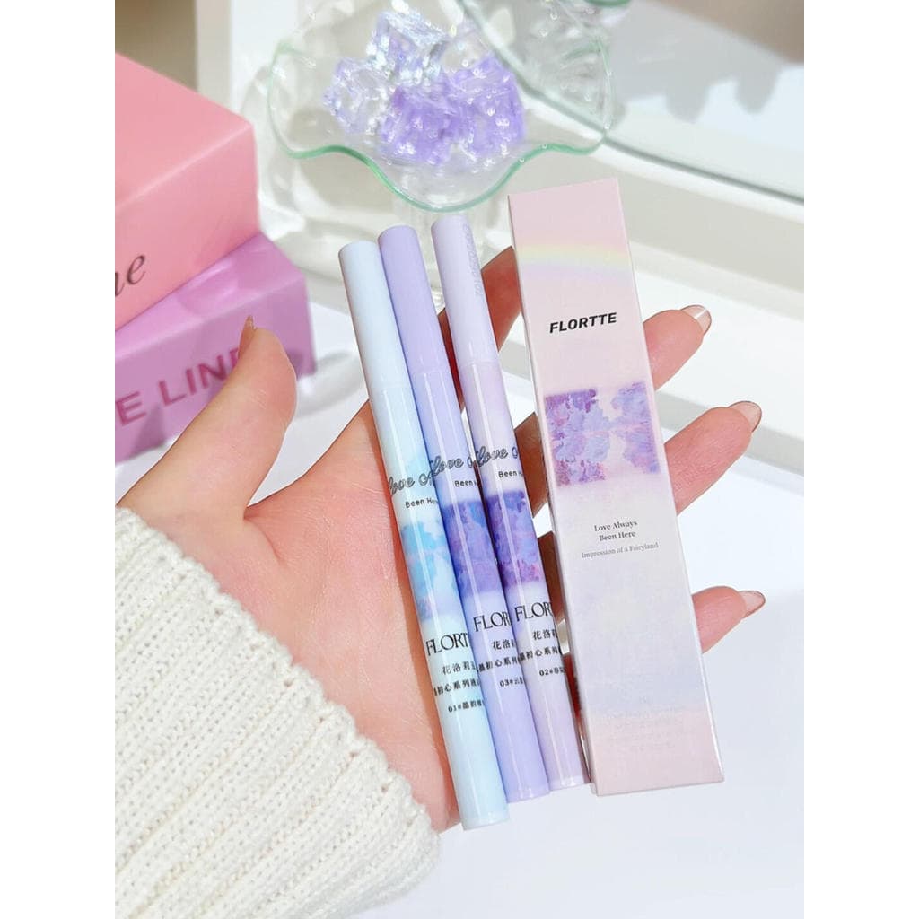 One Stroke Multi-Purpose FLORTTE Flor Lolia Tinta Inicial Líquido Lápis de Sobrancelha de Água de Duas Pontas À Prova D