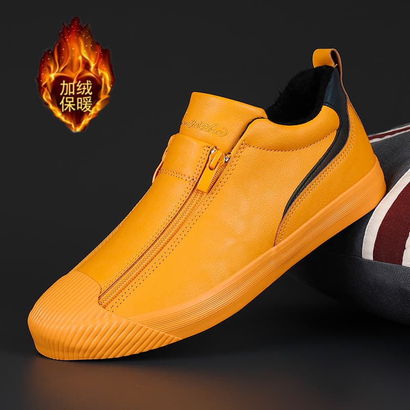 2025 sapatos masculinos de inverno velo-velo sapatos de algodão quente deslizamento em sapatos casuais de alta qualidade
