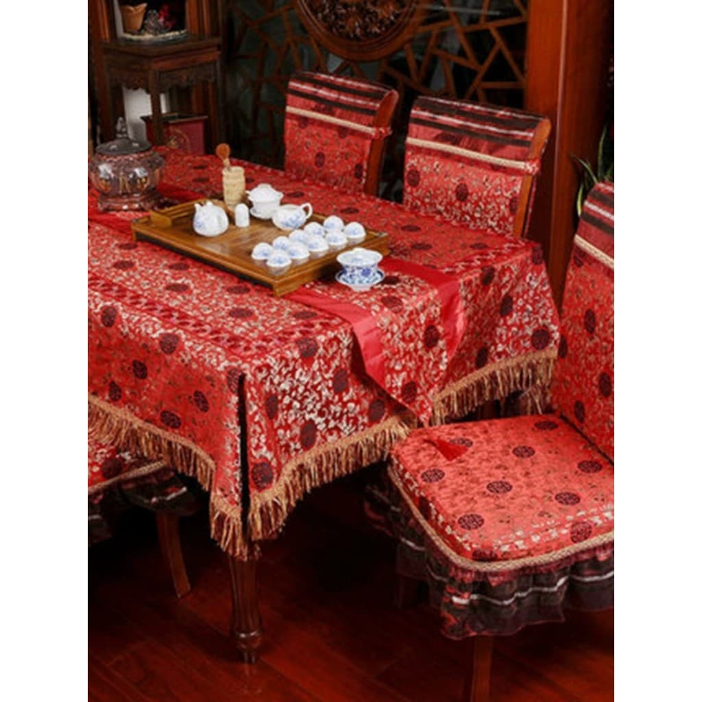 Zhuyuege toalha de mesa de casamento toalha de mesa pano corredor estilo chinês