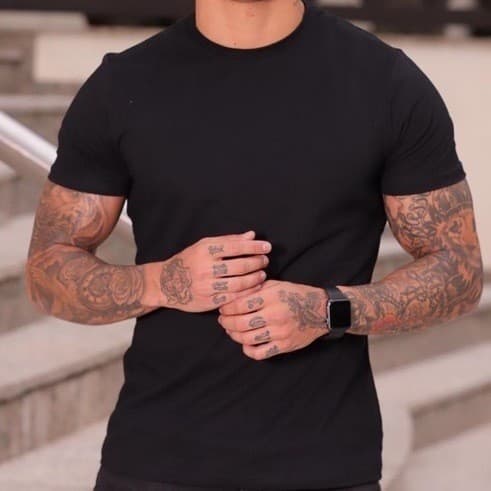 camiseta masculina lisa de cotton algodão com elastano Premium