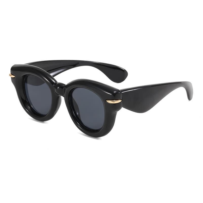 Óculos de Sol Redondos Inflados Estilo Punk para Mulheres, Óculos de Sol Esportivos Y2k para Senhoras, Óculos Vintage St