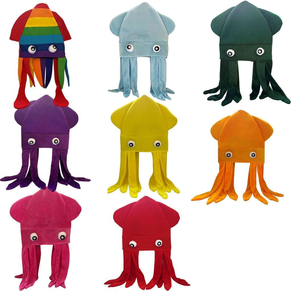 Chapéu de flanela colorido para Halloween, chapéu de polvo com foto de Halloween, pato, cogumelo, polvo, chapéu da copa