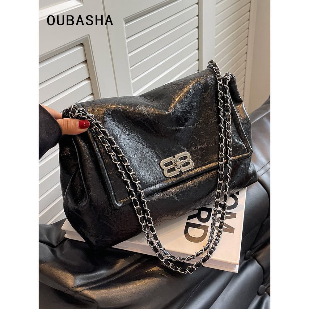 High-End saco senhoras 2026 novo estilo luz luxo nicho Super quente corrente bolsa de ombro grande capacidade Commuter s