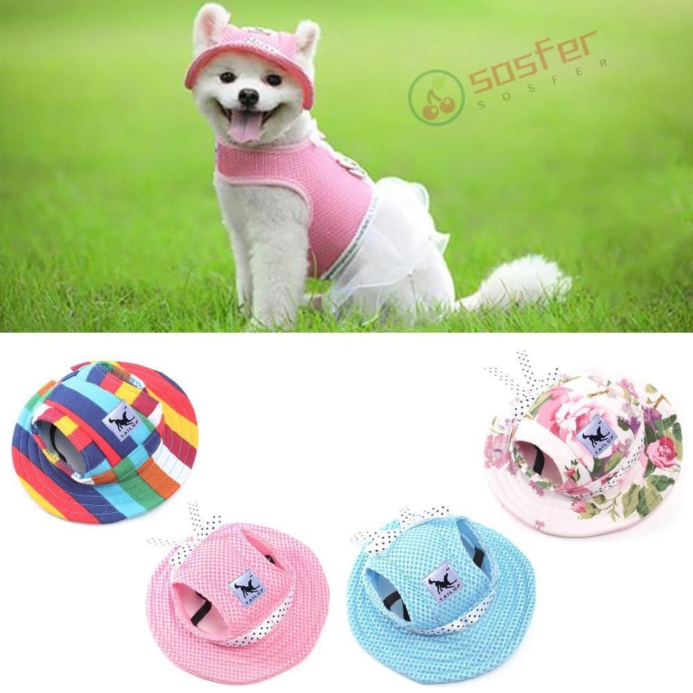 SOSFER Boné De Lona Para Animais De Estimação Enfeites De Praia Produto Filhote De Cachorro Ao Ar Livre