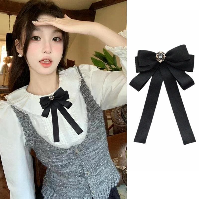 Bla Gravata Borboleta Strass Bowknot Broches Para Mulheres Camisa Colarinho Corsage Jóias Roupas E Acessórios