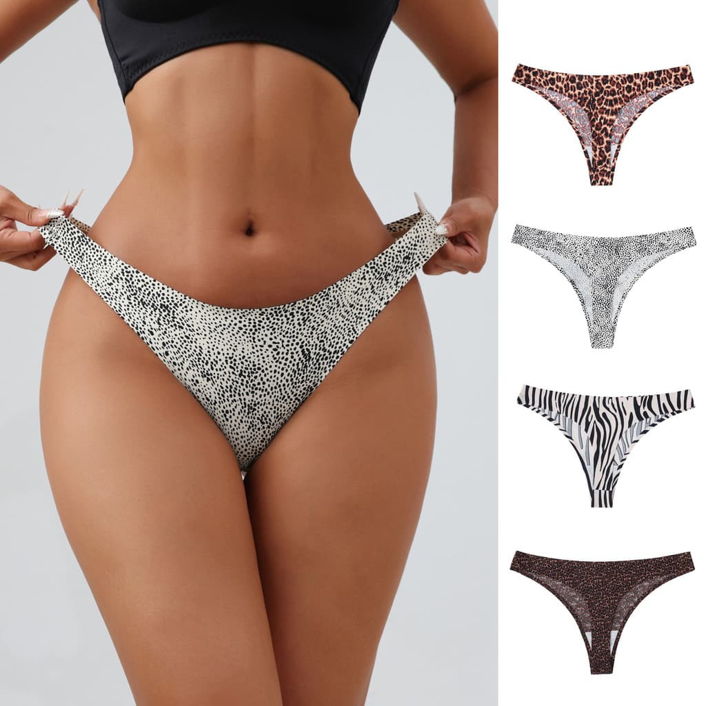 Calcinha feminina de seda gelo sem costura cintura baixa respirável biquíni de uma peça cuecas para meninas