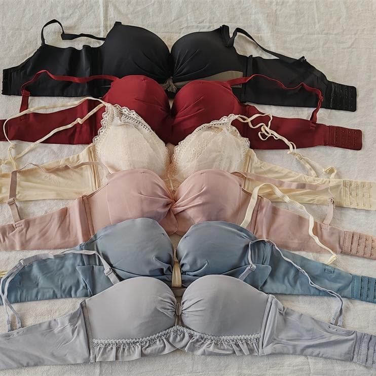 D12-58 feminino sem fio médio grosso lado coleção menina estudante sutiã roupa interior sutiã meia xícara pequeno peito