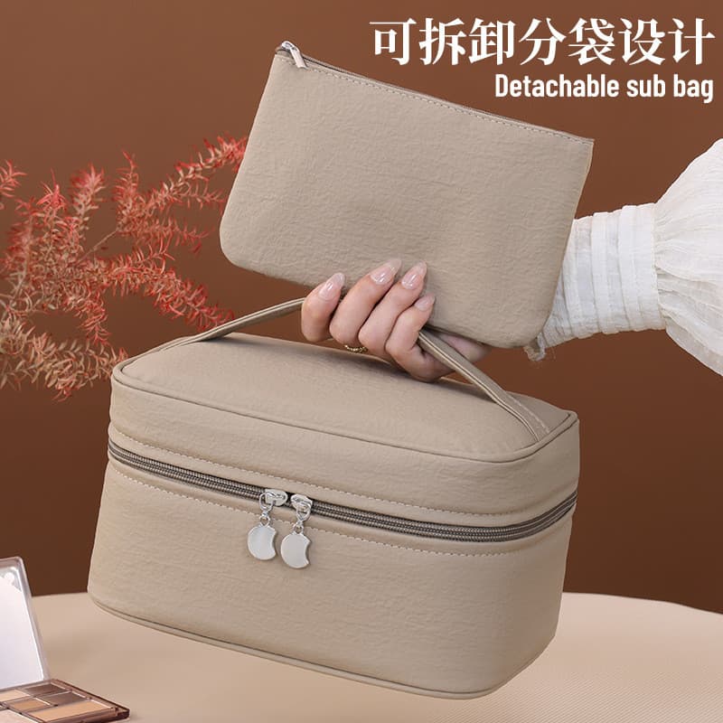 Bolsa cosmética leve e luxuosa com sensação de alta qualidade dois em um para crianças e mães, armazenamento de cosmétic