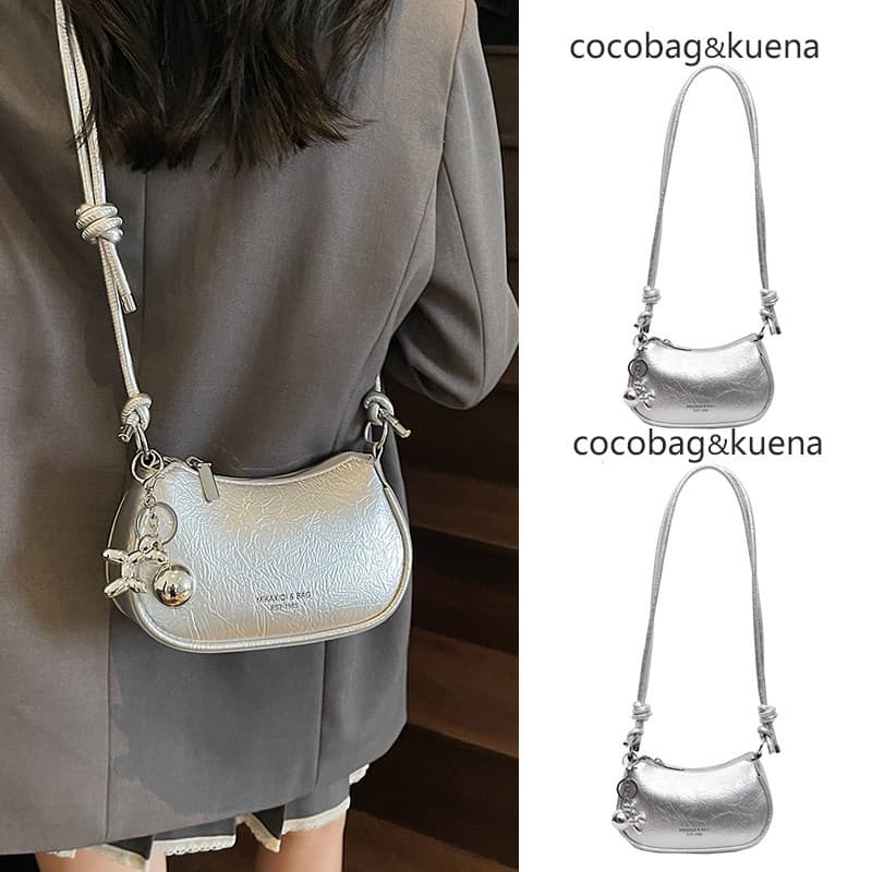 Bolsa bolsa femenina Primavera verão Super quente nicho Design prata zíper saco feminino 2026 novo estilo luz luxo High-