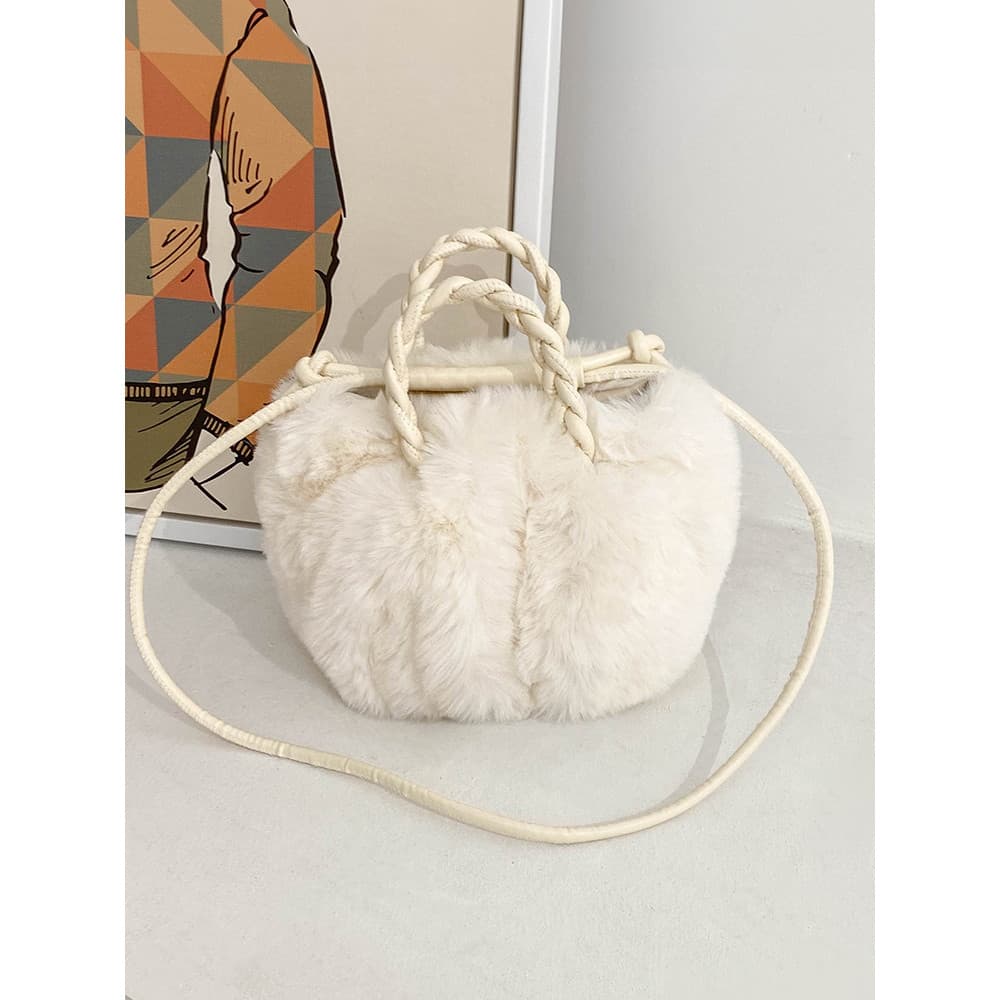 Bolsa feminina saco de pelúcia 2026 novo estilo saco do mensageiro passeio trabalho outono inverno pelúcia pequeno saco