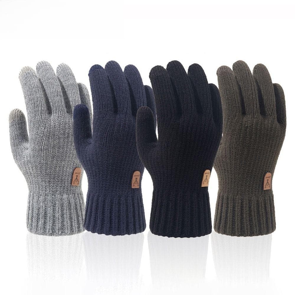 Luvas Quentes , À Prova De Vento E Frio Com Tela Sensível Ao Toque Masculina , De Lã Grossa Outono Inverno