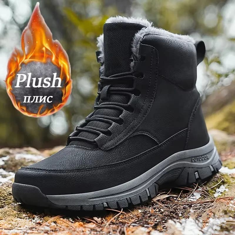 Novas Botas de Inverno para Homens, Impermeáveis, de Couro, Super Quentes, Botas Masculinas para Caminhadas ao Ar Livre,
