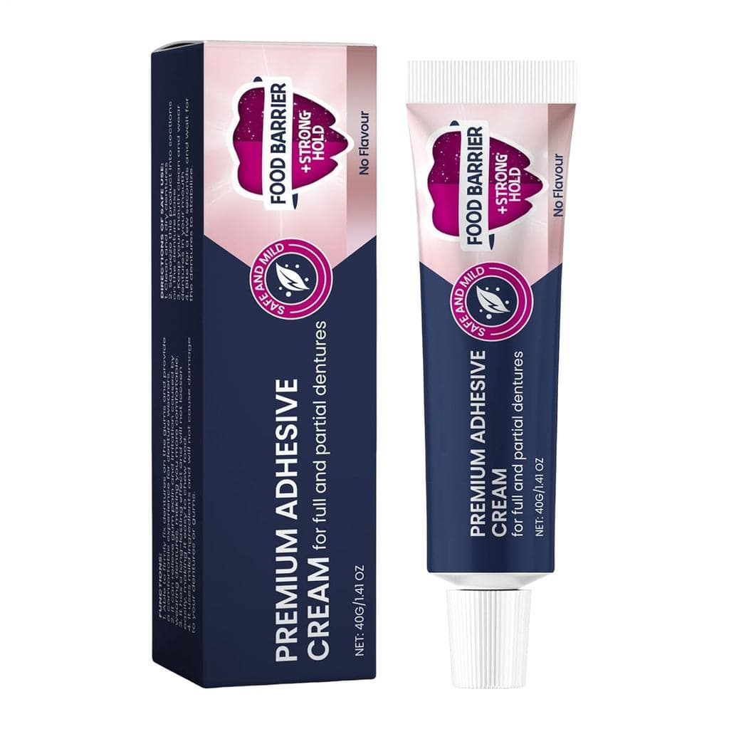 Adesivo Seguro para Dentaduras - Creme Adesivo para Retentores de 40g para Fixação Forte, Fórmula de Cuidado Diário Suav