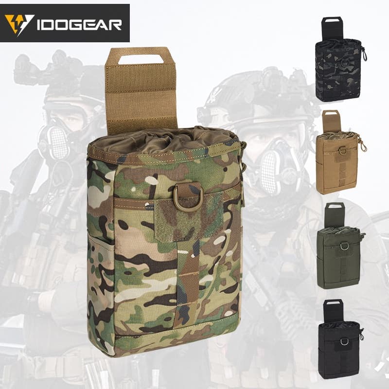 IDOGEAR Tactical Dobrável Saco De Recicling Bolsa MOLLE Queda Militar Camping Caminhadas Cinto 3577
