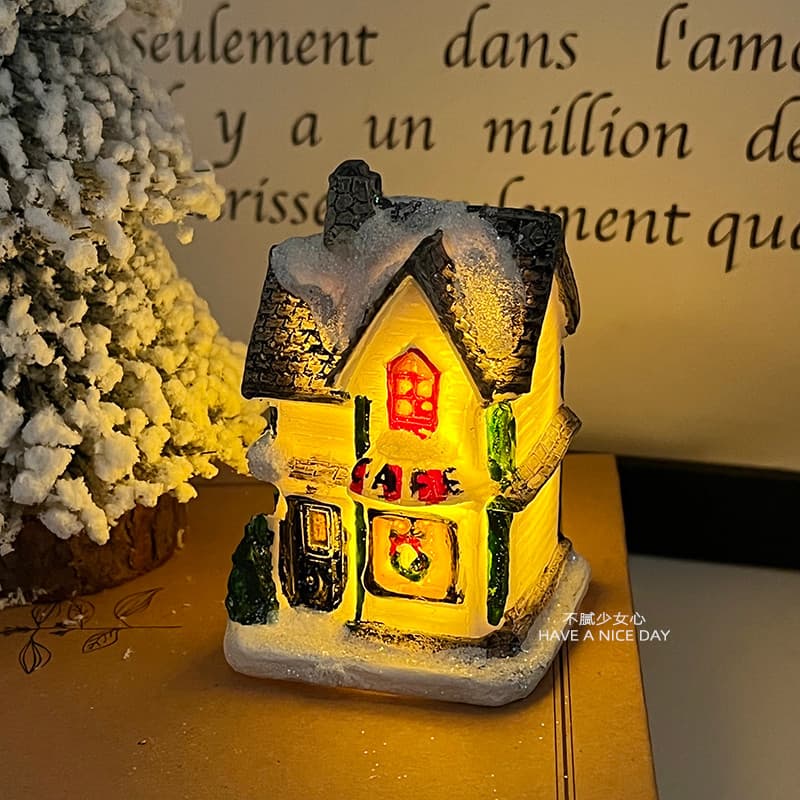 Enfeites de luz noturna de cura, presentes de natal, iglu, casa pequena, luminosa, enfeites de natal, enfeites para casa