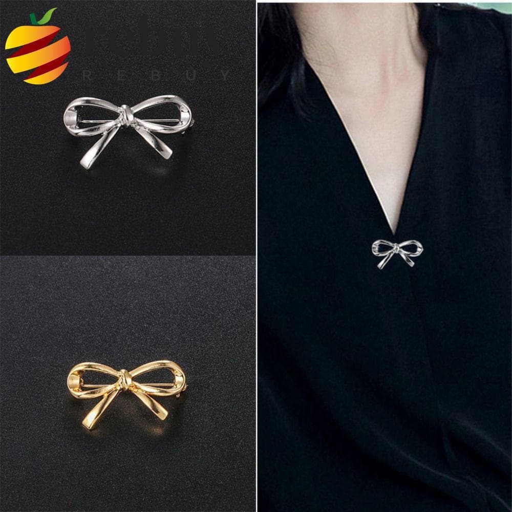 REBUY1 Broche de Metal Oco, Laço de Liga Estilo Coreano, Acessórios de Vestuário Anti-Exposição STAV