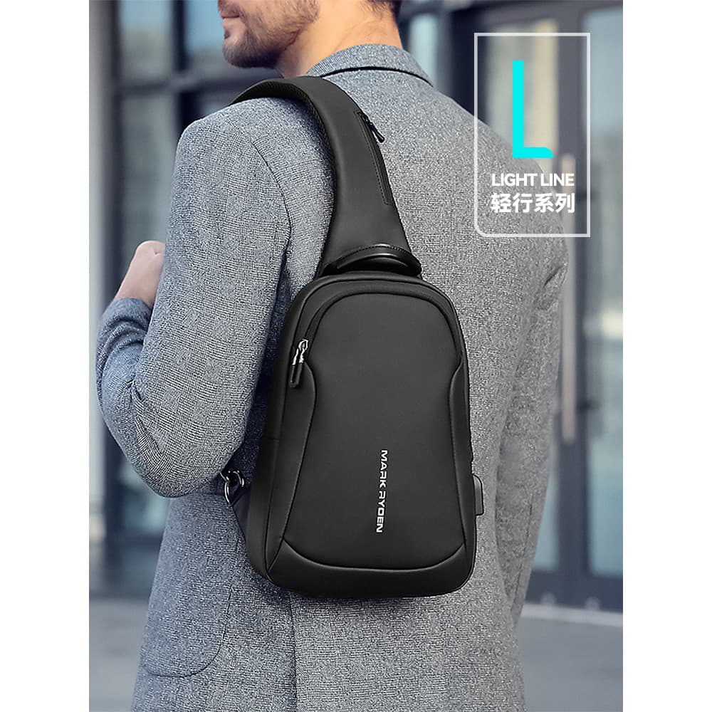 Marco Laden Bolsa de Ombro Moda Masculina Bolsa de Peito Multifuncional Cross-body Bolsa Casual Leve Simples Mochila Peq