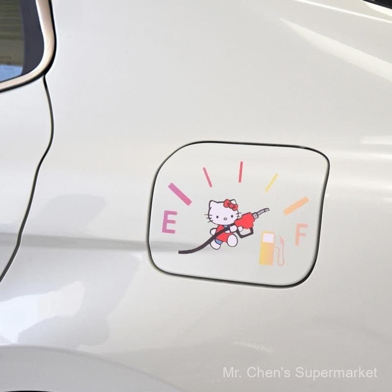 [EYS] Sanrio Hello Kitty Adesivo Para Tampa De Combustível De Carro Do Tanque Decalque Medidor Vinil Vazio Adesivos Engr