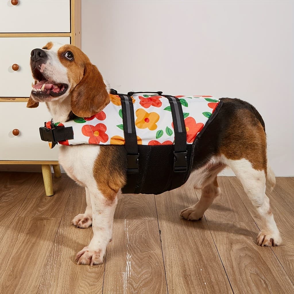 Colete Salva-Vidas para Cães para Natação e Passeios de Barco, Colete Ajustável para Animais de Estimação no Verão, Roup