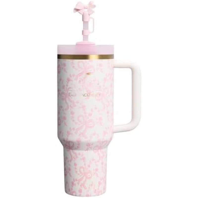 Love Shck Fancy Quencher Tumbler 40 Onças H2.0 Com Caixa . Copo De Alça , Parede Dupla A Vácuo Reutilizável De Aço Inoxi