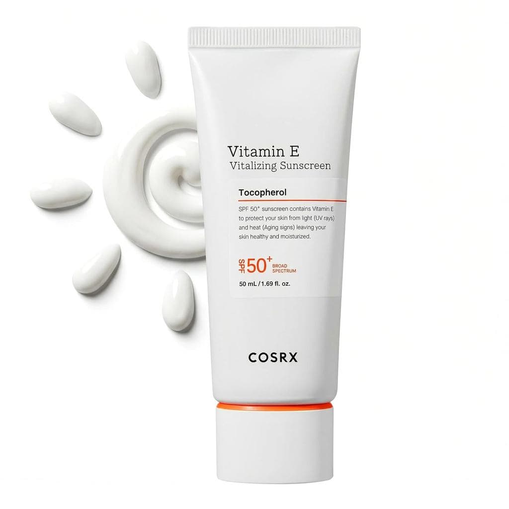 Protetor Solar Vitalizante com Vitamina E COSRX, Protetor Solar Facial de Amplo Espectro SPF 50, Leve, Não Pegajoso, Sem