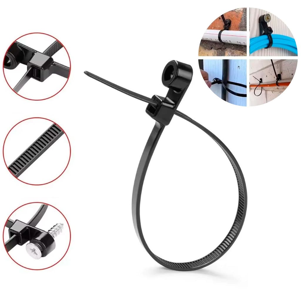 100x Abracadeira Nylon C/ Olhal Fixar Fio Cano Enforca Gato