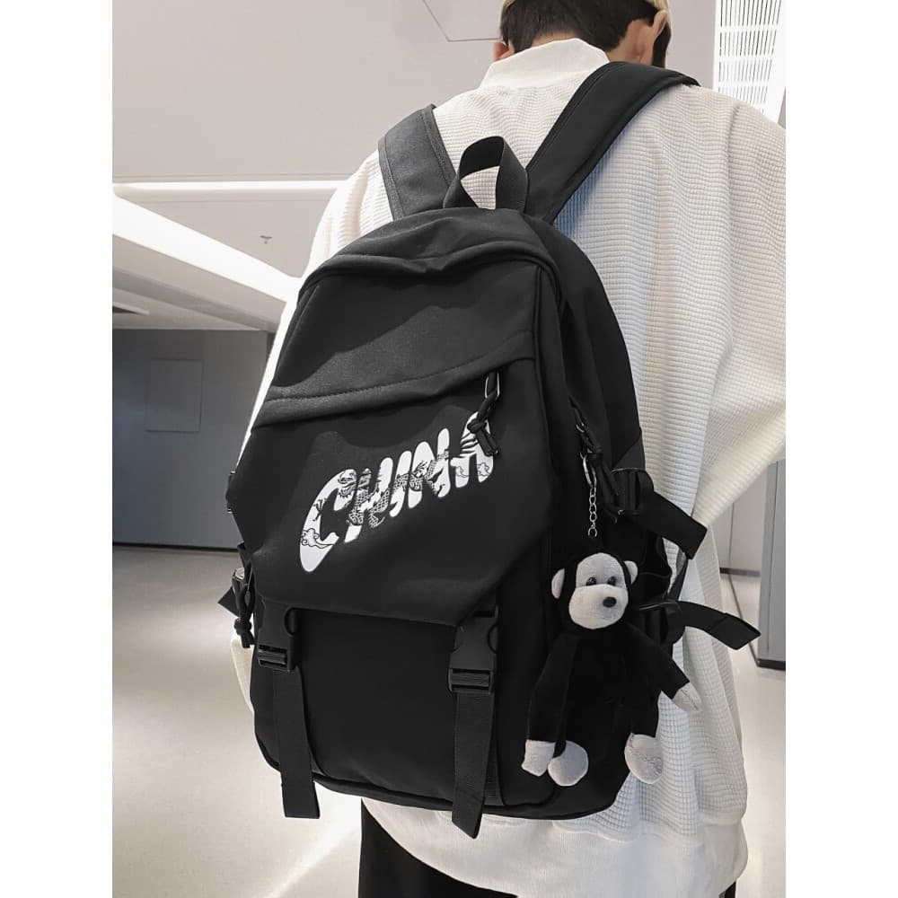 Street Wear mochila masculina simples All-Match mochila de viagem de grande capacidade feminino estudantes do ensino méd
