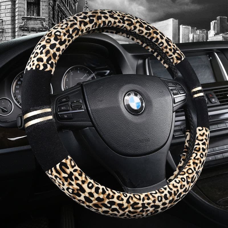 Street Wear leopardo impressão capa de volante do carro moda aperto capa senhoras quatro estações Universal coreano boni