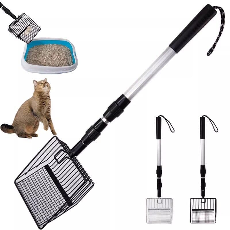 Pá para areia de gato, cabo retrátil, cabo estendido, Metal, pá para areia de gato, Tofu, areia de gato, pá de praia, se