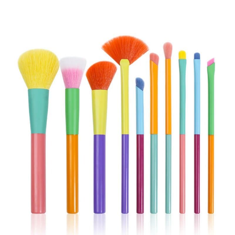 kit pincel maquiagem profissional kit pincel maquiagem 10 conjunto de pincéis de maquiagem cor pó solto escova sombra co