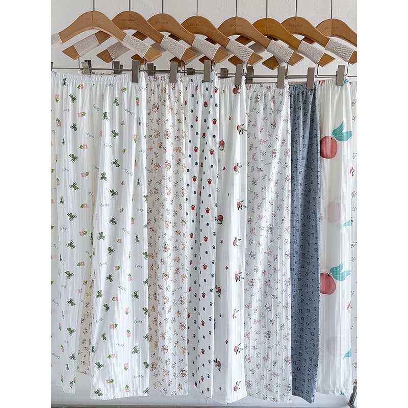 Calças de pijama femininas calças de verão 2025 novo estilo bonito menina arco penteado algodão pode usar fora de casa p