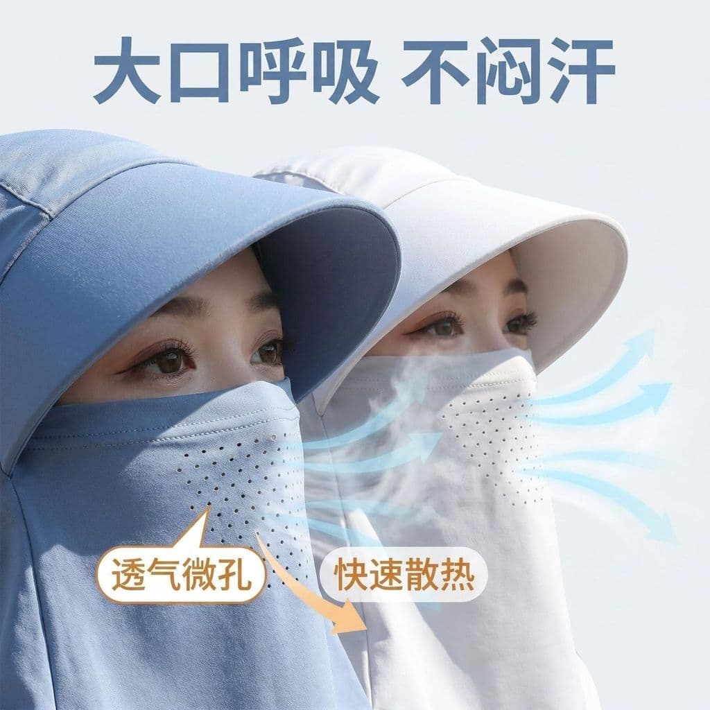 Chapéu de sol feminino verão Anti-ultravioleta ao ar livre ciclismo pescoço proteção máscara de seda gelo respirável lev
