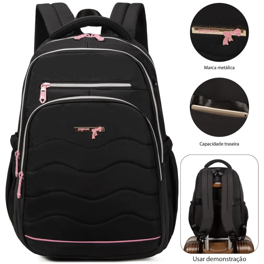 Mochila resistente à água, reforçada e multifuncional, grande capacidade para viagens